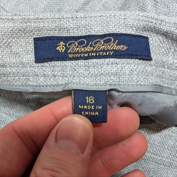 Brooks Brothers (Size 16) Gray Skirt Silk, Linen, Viscose Blend - Picture 3 of 6